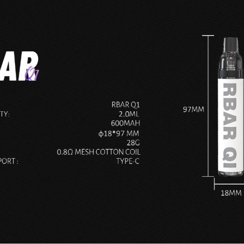 【一次性/拋棄式】Fitpod RBAR Q1 可重複注油一次性小煙 可重複填充6-10次 手感漆面 600mah 【一次性/拋棄式】Fitpod RBAR Q1 可重複注油一次性小煙 可重複填充6-10次 手感漆面 600mah